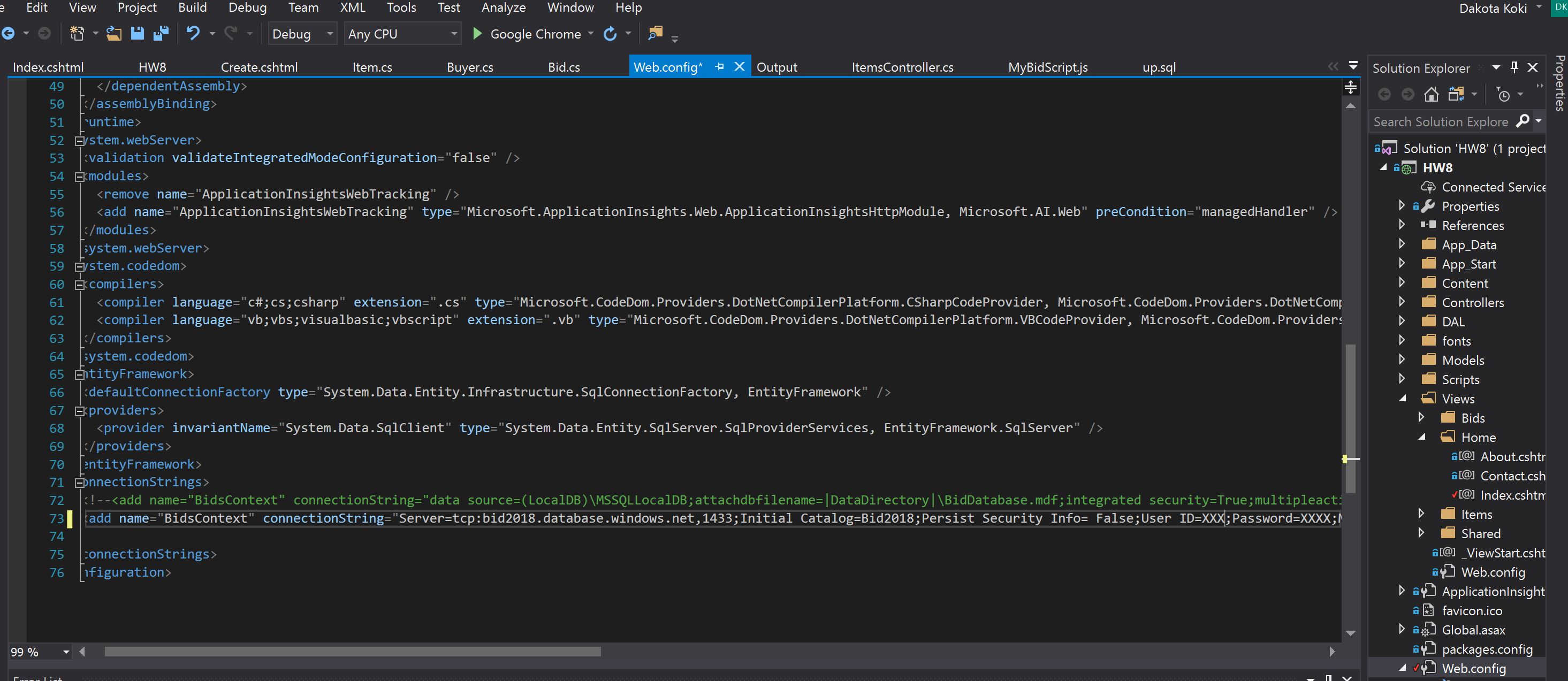 Connection String for Azure